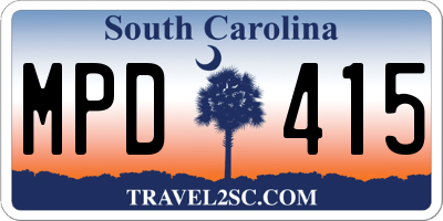 SC license plate MPD415
