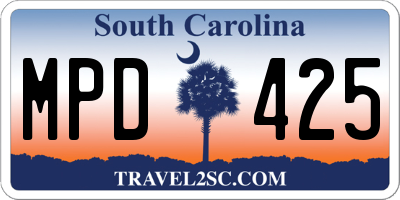 SC license plate MPD425