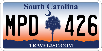 SC license plate MPD426