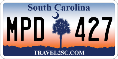 SC license plate MPD427