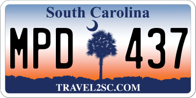 SC license plate MPD437