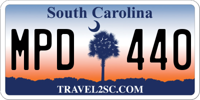 SC license plate MPD440