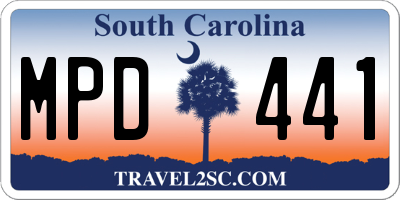 SC license plate MPD441