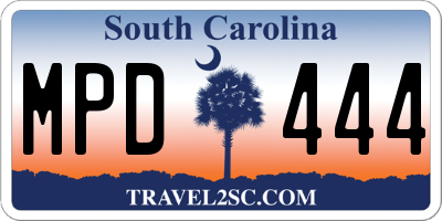 SC license plate MPD444