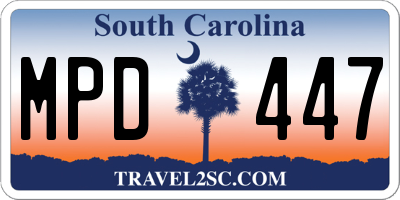 SC license plate MPD447
