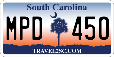SC license plate MPD450