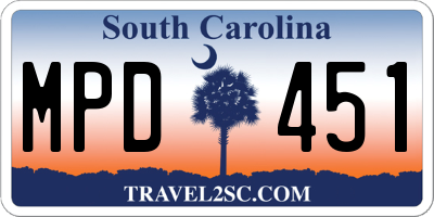 SC license plate MPD451