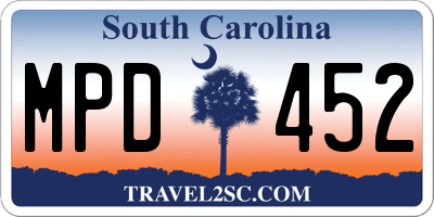 SC license plate MPD452
