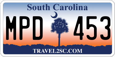 SC license plate MPD453