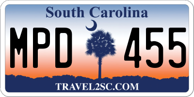SC license plate MPD455