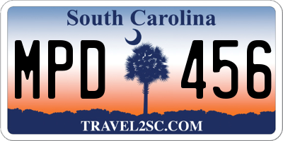 SC license plate MPD456
