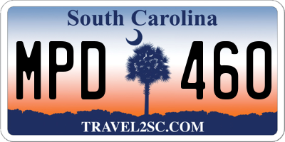 SC license plate MPD460
