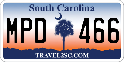 SC license plate MPD466
