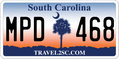 SC license plate MPD468