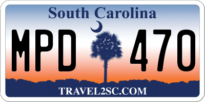 SC license plate MPD470