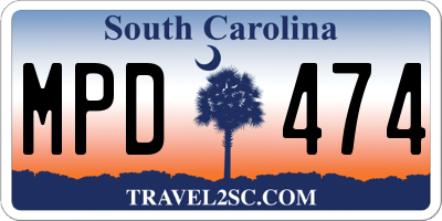 SC license plate MPD474