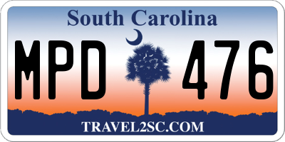 SC license plate MPD476