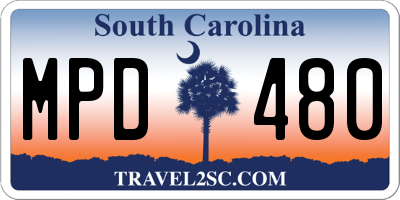 SC license plate MPD480