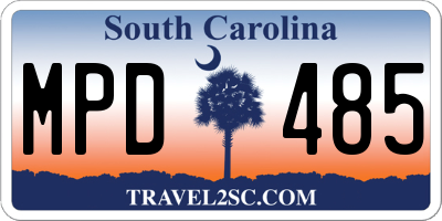 SC license plate MPD485