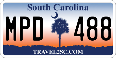 SC license plate MPD488