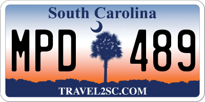 SC license plate MPD489