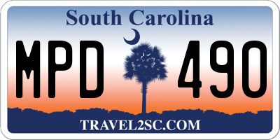 SC license plate MPD490