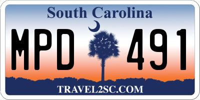 SC license plate MPD491