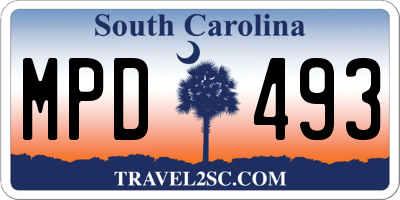SC license plate MPD493