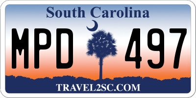 SC license plate MPD497