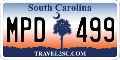 SC license plate MPD499