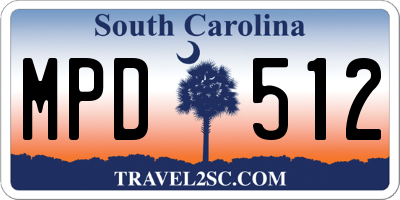 SC license plate MPD512