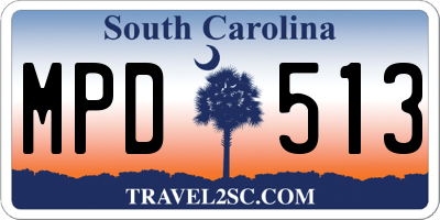 SC license plate MPD513