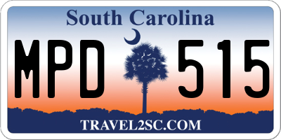 SC license plate MPD515