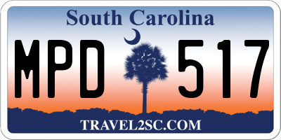 SC license plate MPD517
