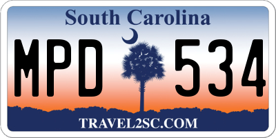 SC license plate MPD534