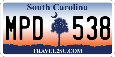 SC license plate MPD538