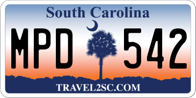SC license plate MPD542