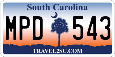 SC license plate MPD543