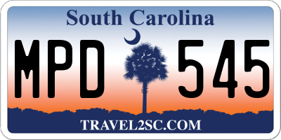 SC license plate MPD545