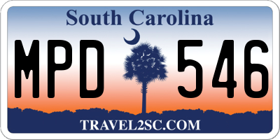 SC license plate MPD546