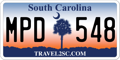 SC license plate MPD548