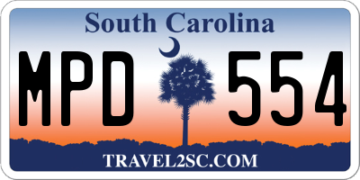 SC license plate MPD554
