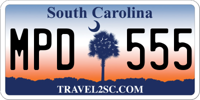 SC license plate MPD555