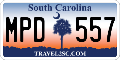 SC license plate MPD557