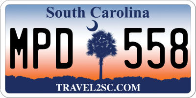 SC license plate MPD558