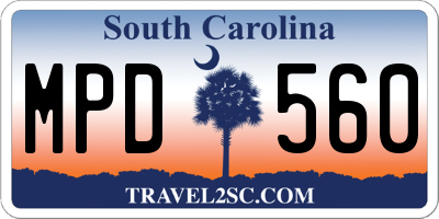 SC license plate MPD560