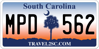 SC license plate MPD562