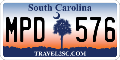 SC license plate MPD576