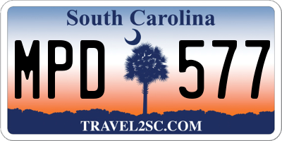 SC license plate MPD577