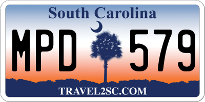 SC license plate MPD579